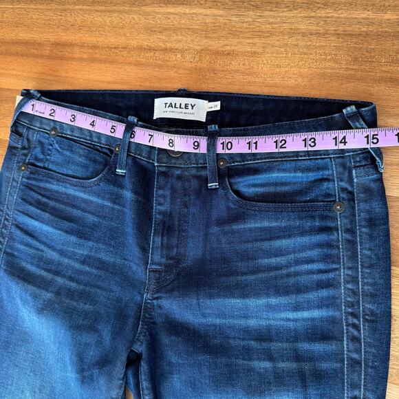 Talley Myles Jeans Mid Rise Skinny Dark Wash Faded Designer Denim Size 28 NY LA - Picture 10 of 15